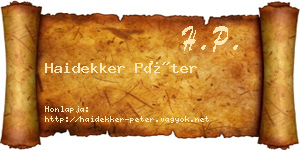 Haidekker Péter névjegykártya